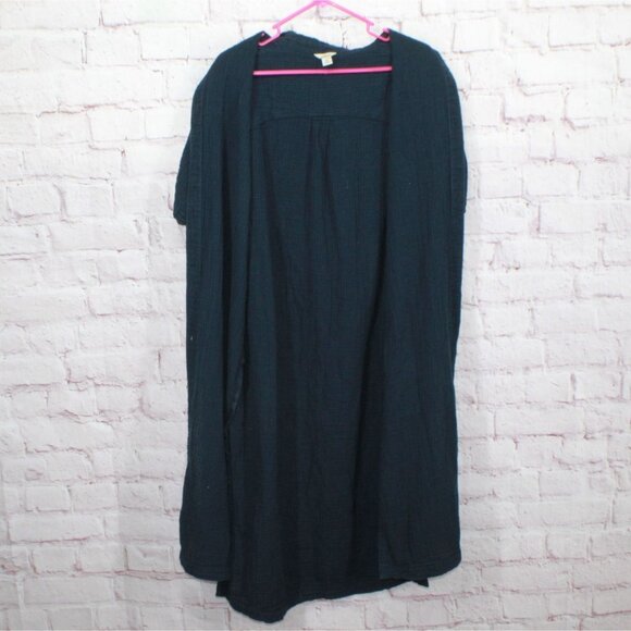 LL Bean Cloud Gauze Cover Up Midi Dress Black Size Medium - Picture 11 of 12